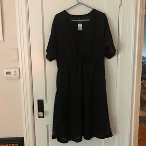 Black sheer dress with slip